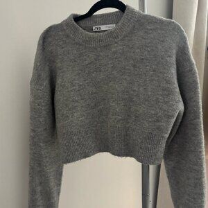 Cropped Grey Sweater